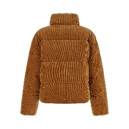 Brown Cotton Full-Length Jacket