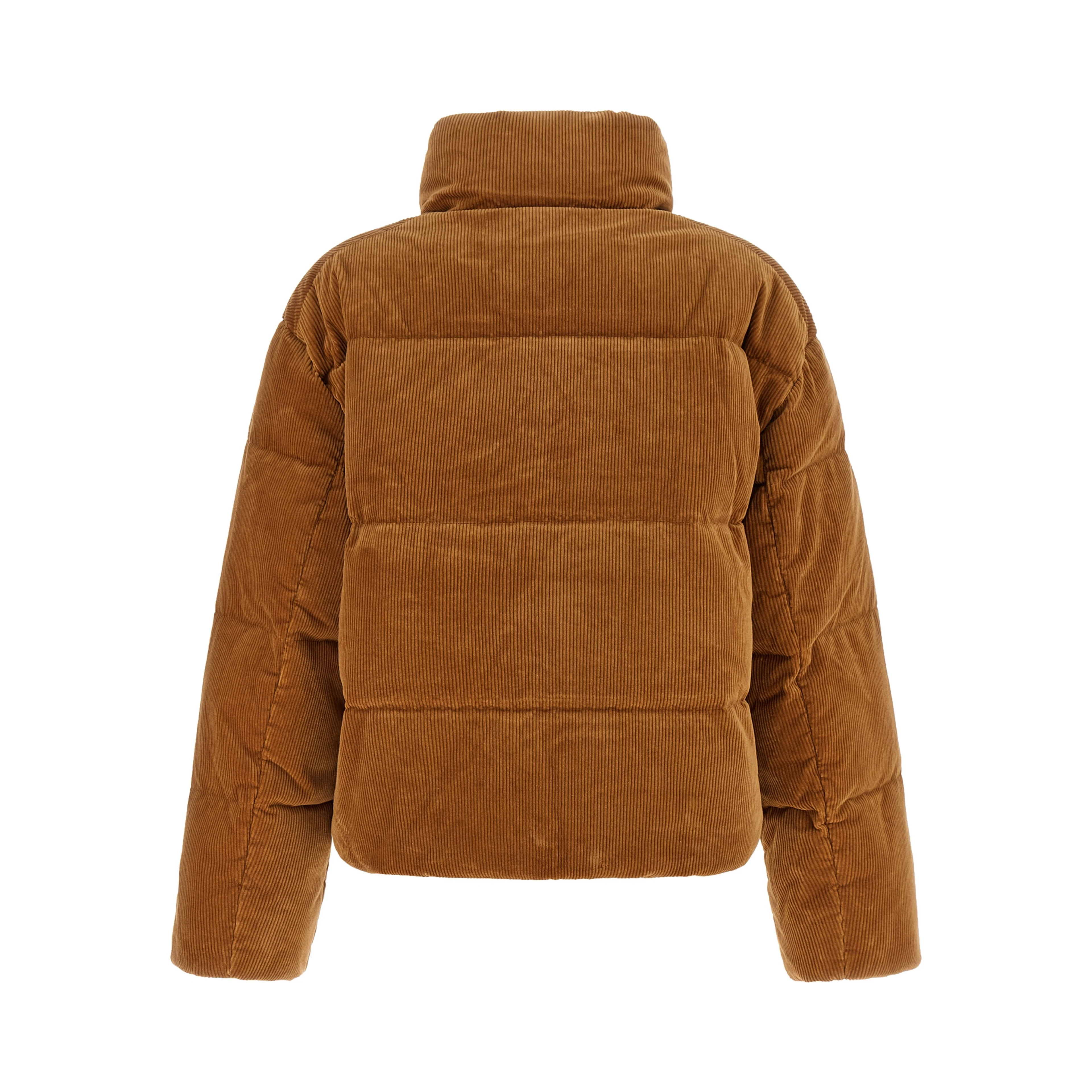 Brown Cotton Full-Length Jacket