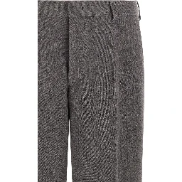 Brown Polyester Casual Pants