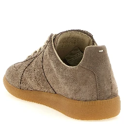 Beige Calfskin Low Top Sneakers