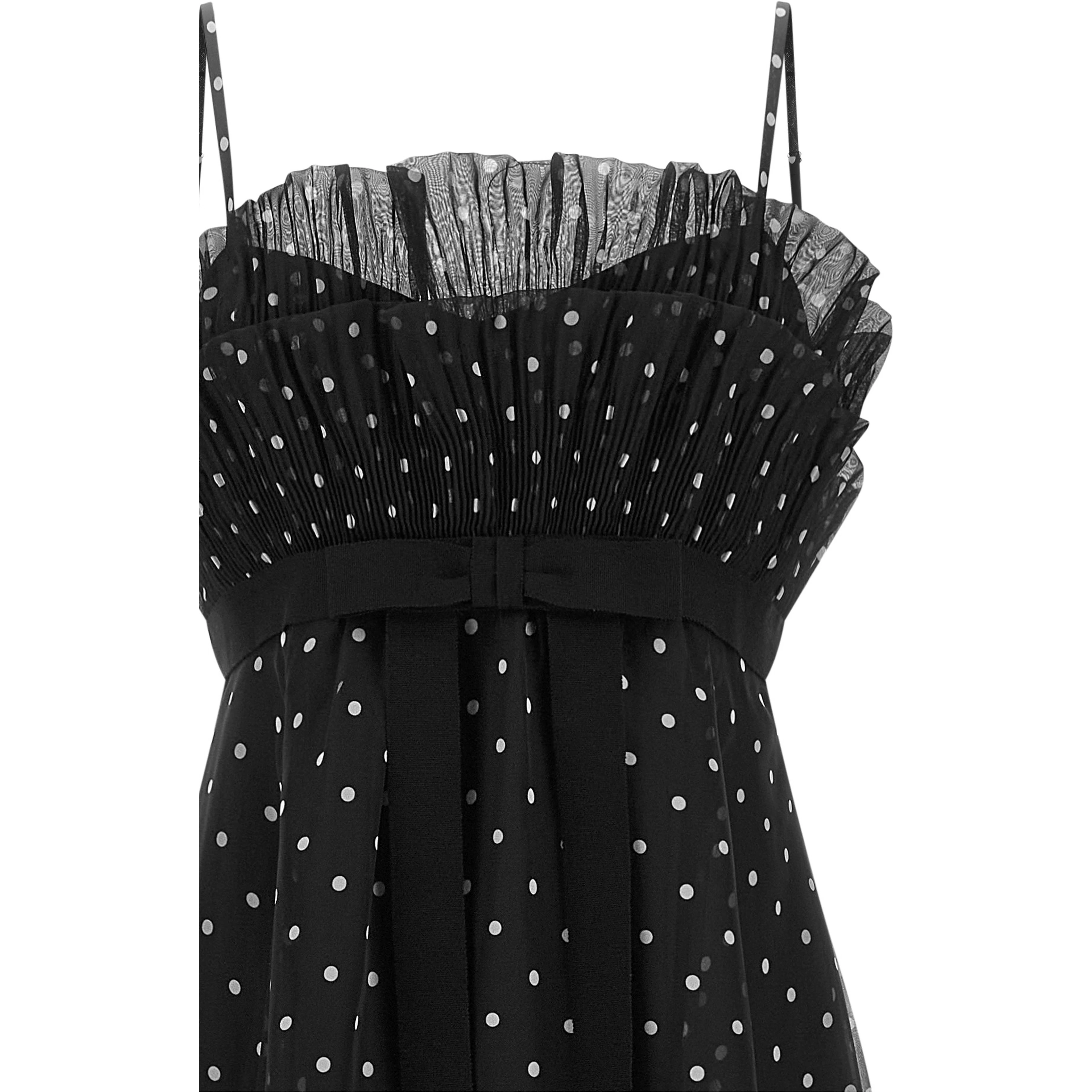 Black Polyester Midi Dress