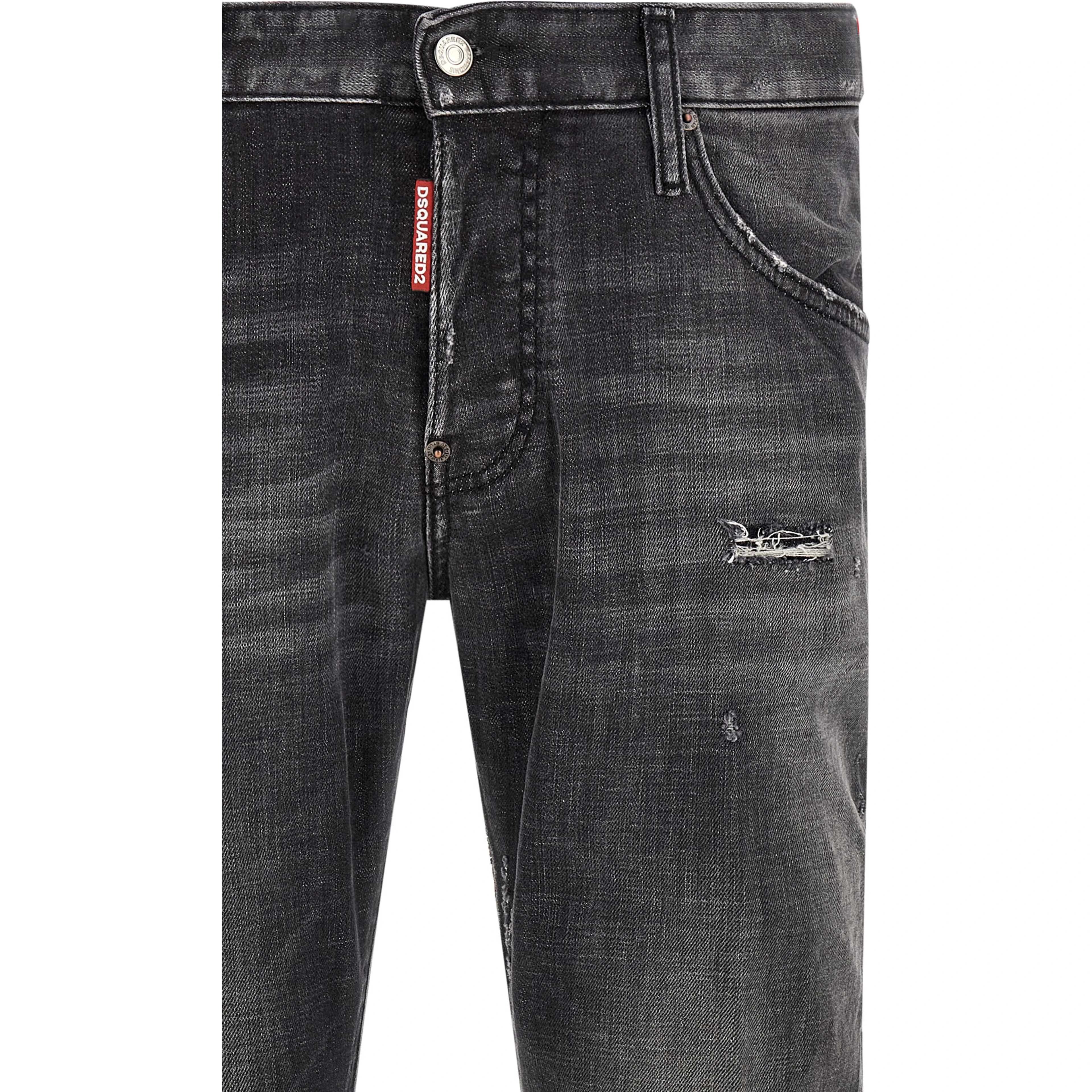 Gray Cotton Skinny Jeans