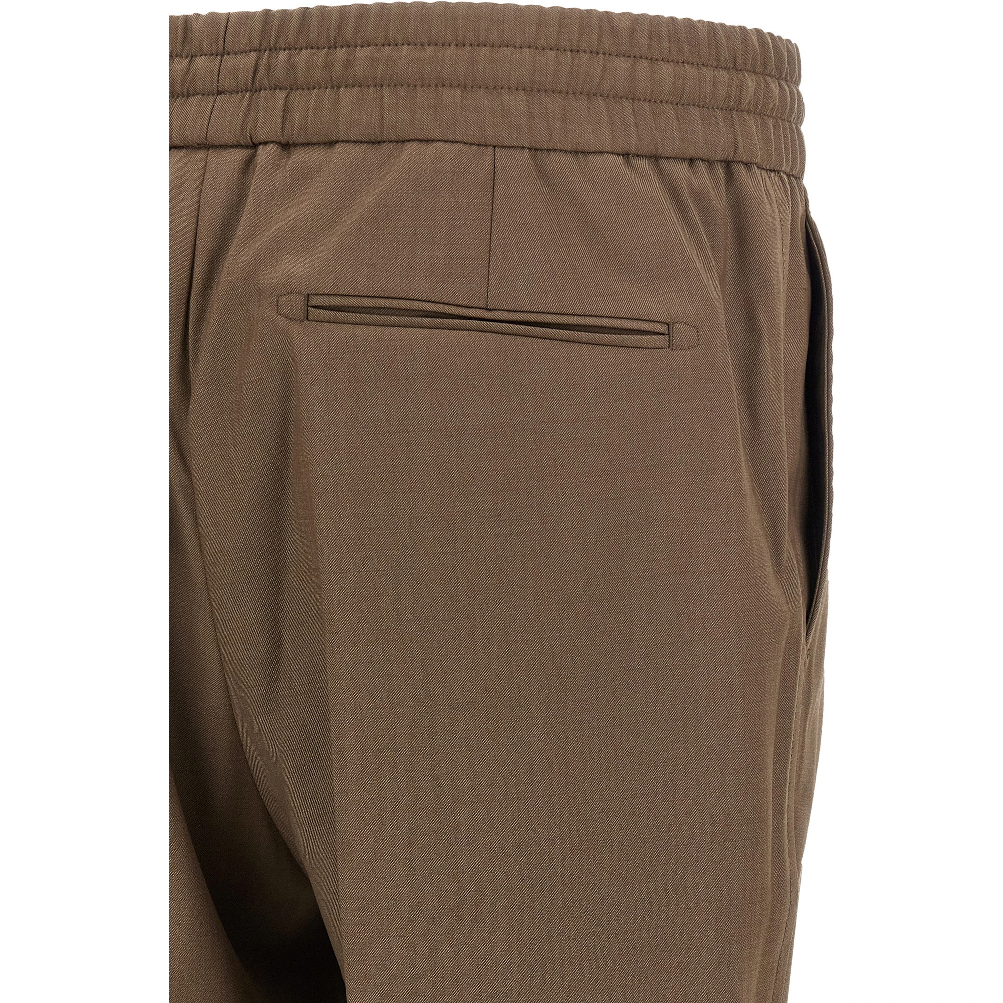 Brown Wool Casual Pants