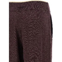 Purple Wool Casual Pants