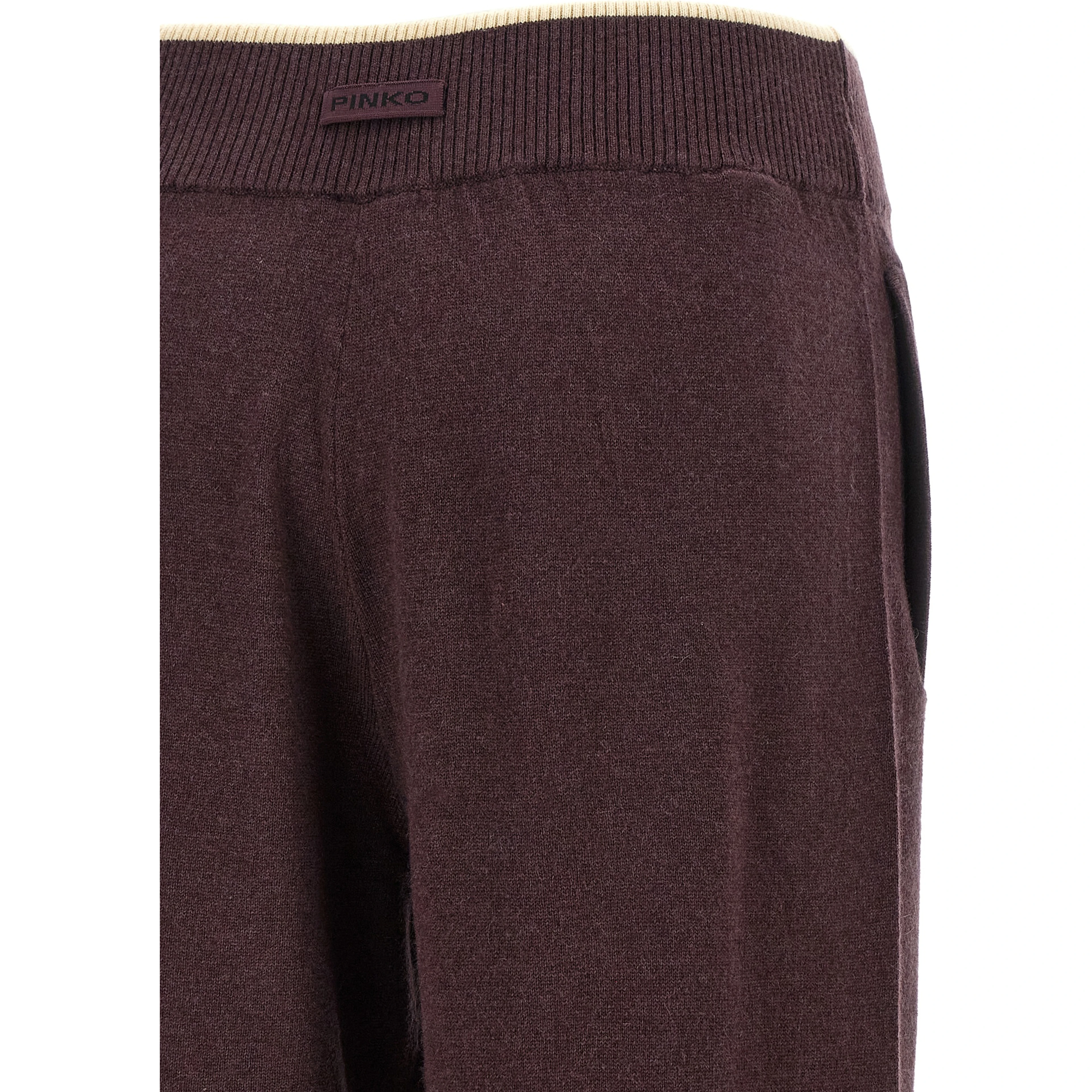 Purple Wool Casual Pants