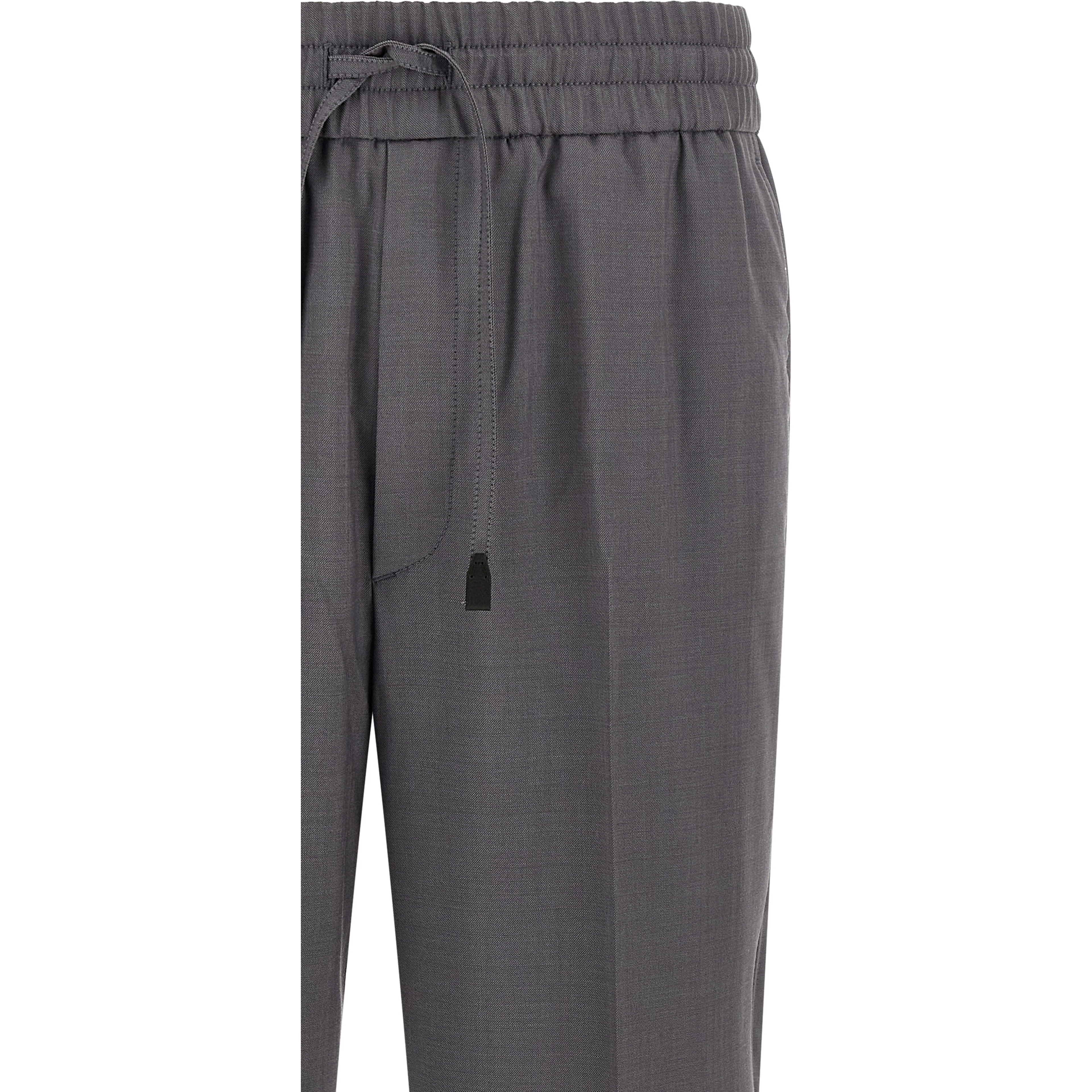 Gray Wool Casual Pants