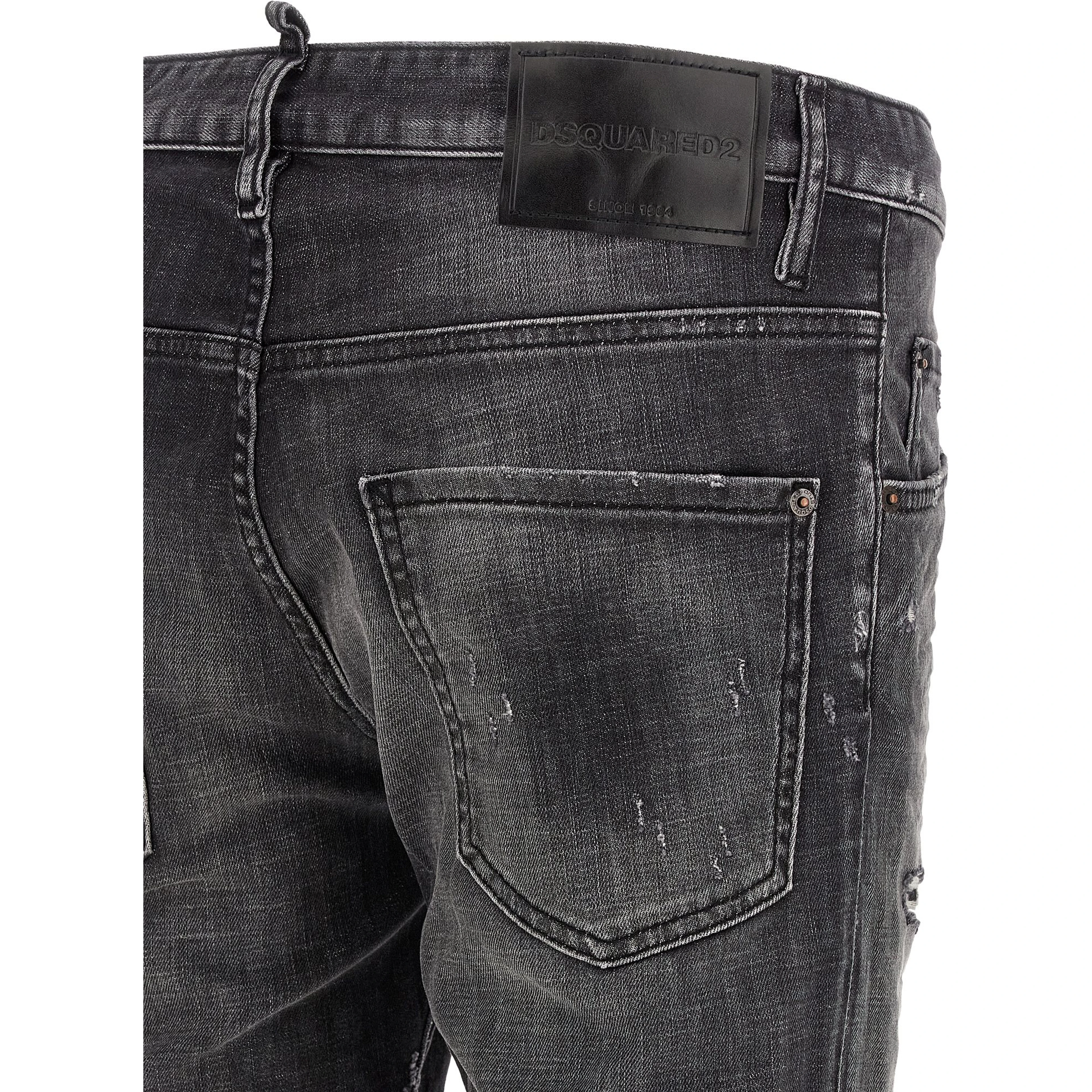 Gray Cotton Skinny Jeans