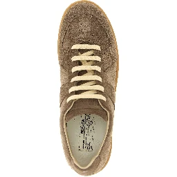 Beige Calfskin Low Top Sneakers