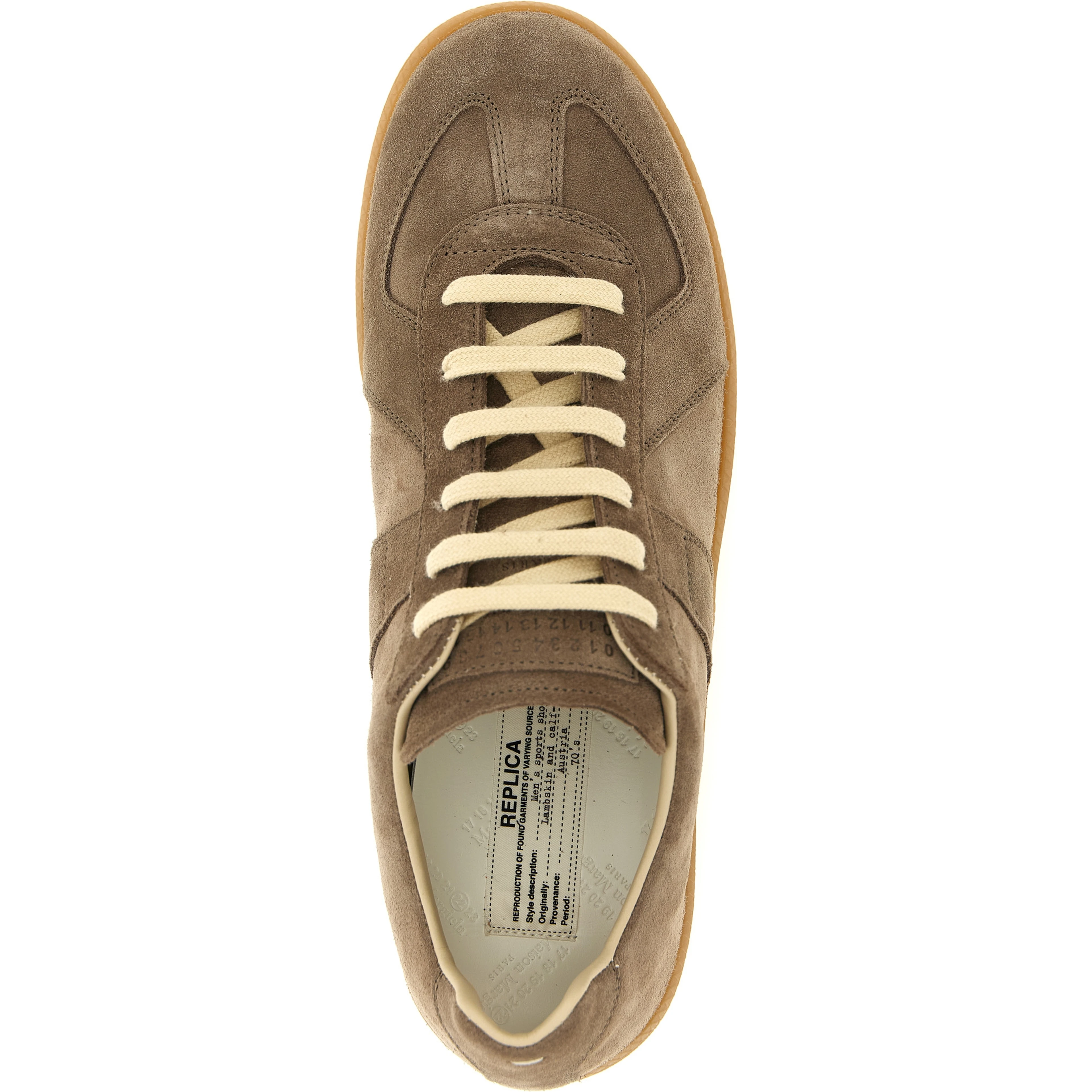 Beige Calfskin Low Top Sneakers