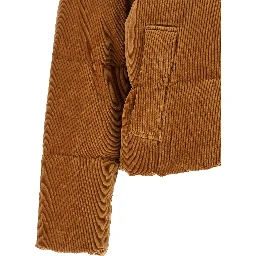 Brown Cotton Full-Length Jacket