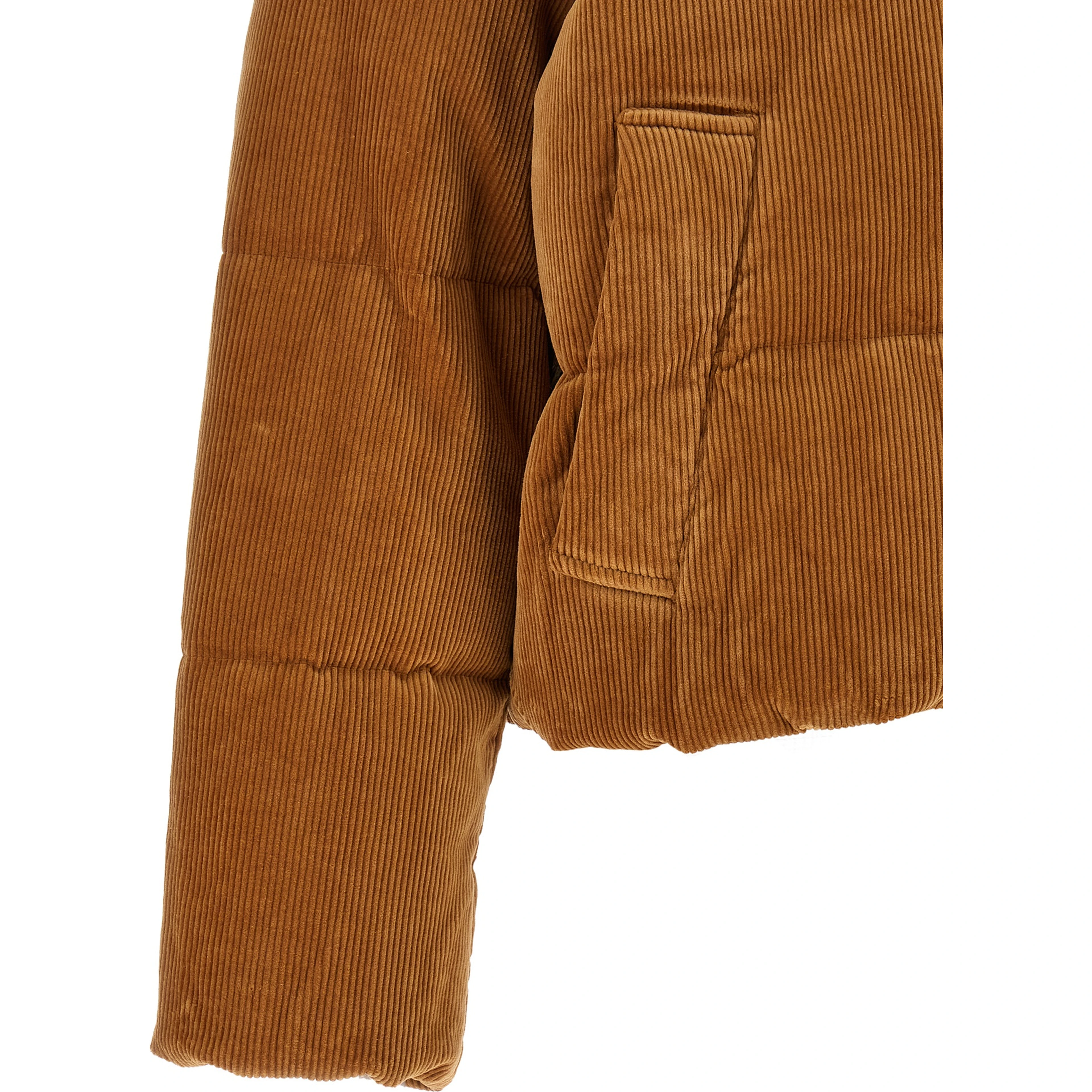 Brown Cotton Full-Length Jacket