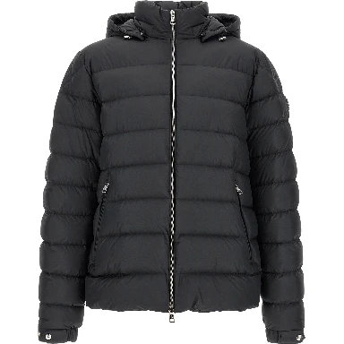 Black Polyester Full-Length Jacket