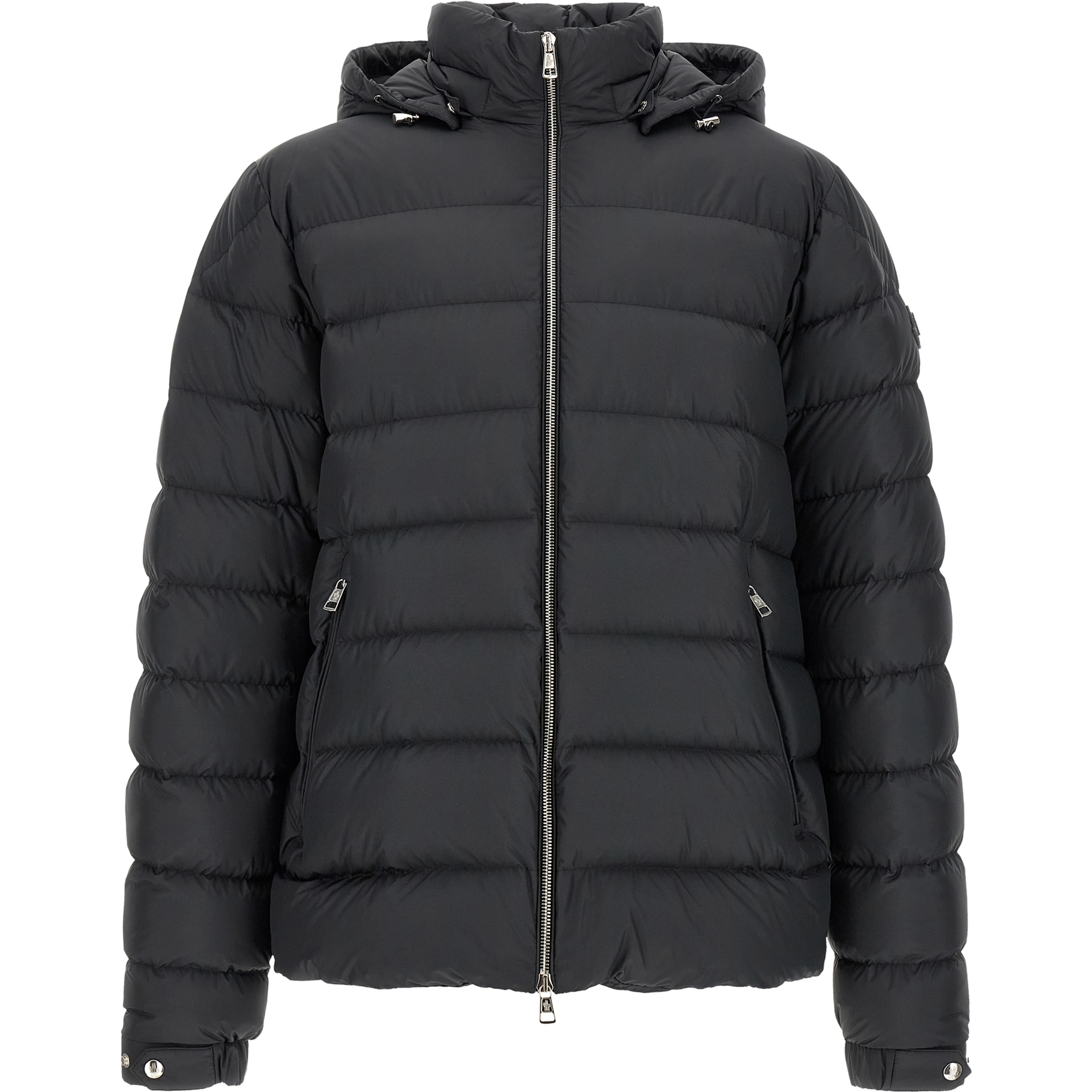 Black Polyester Full-Length Jacket