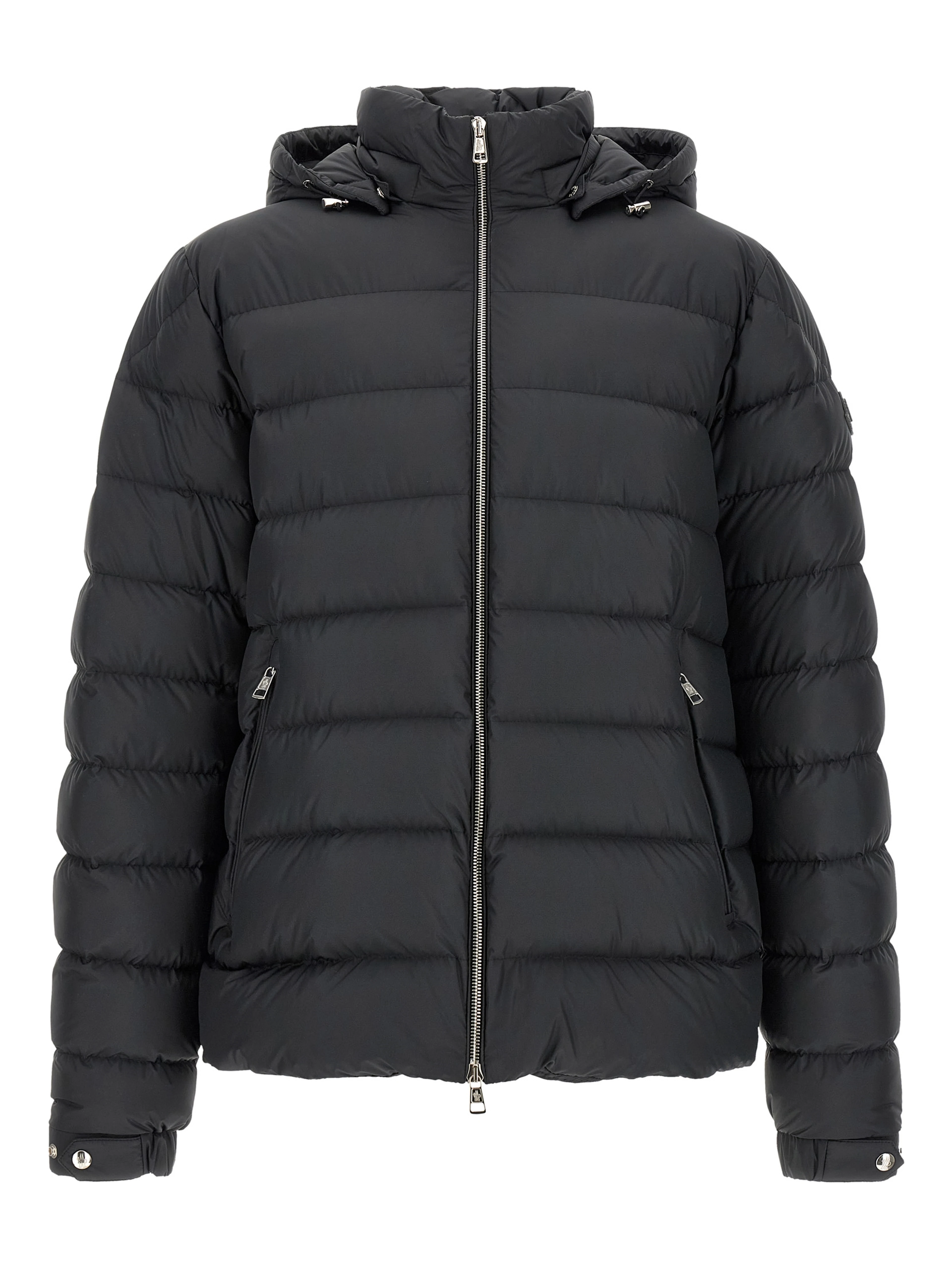 Black Polyester Full-Length Jacket