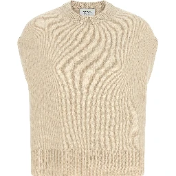 Beige Cashmere Sleeveless Jacket