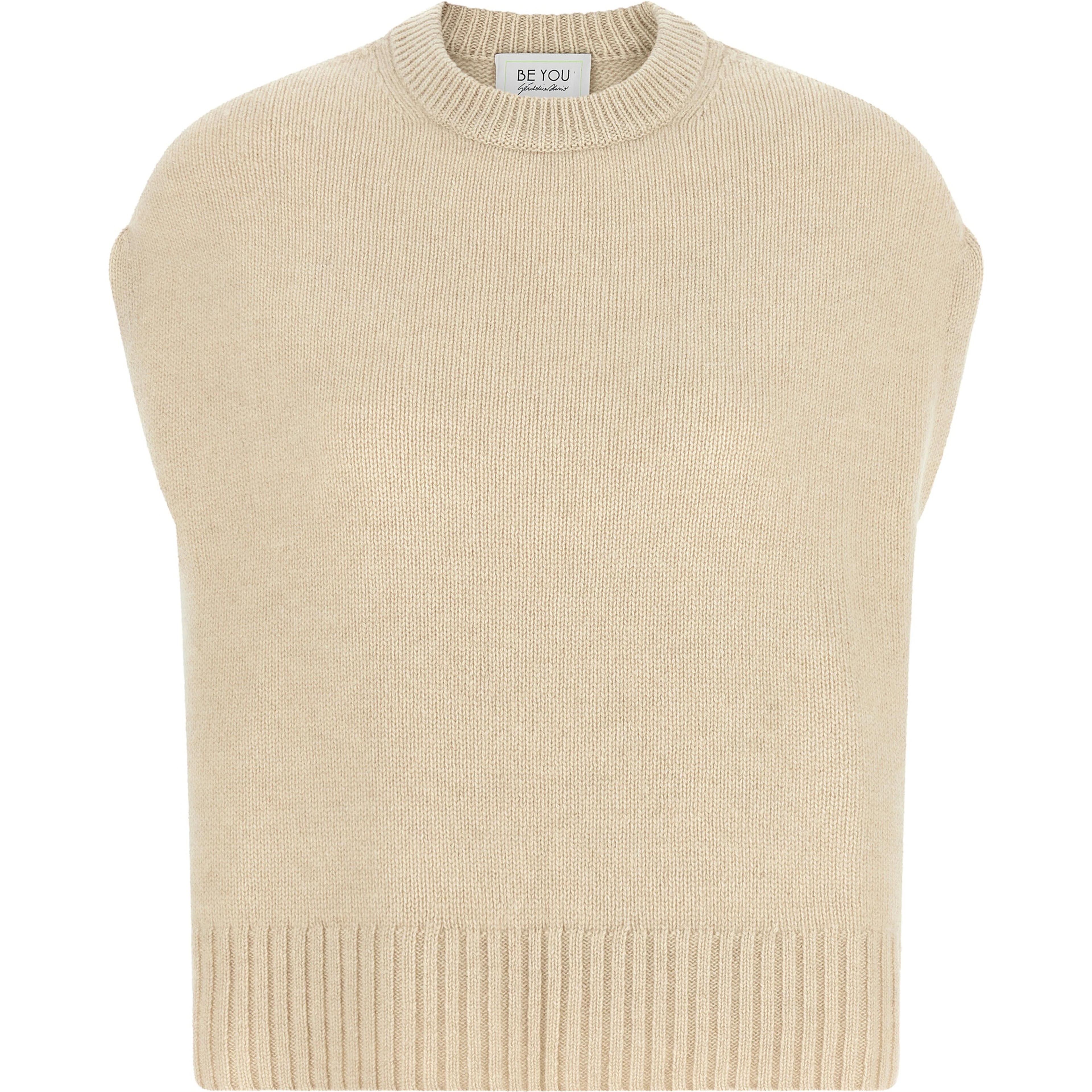 Beige Cashmere Sleeveless Jacket