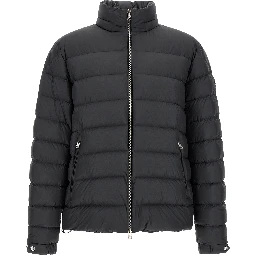 Black Polyester Full-Length Jacket