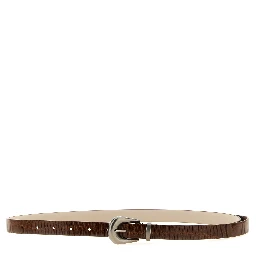 Brown Calfskin Thin Belt