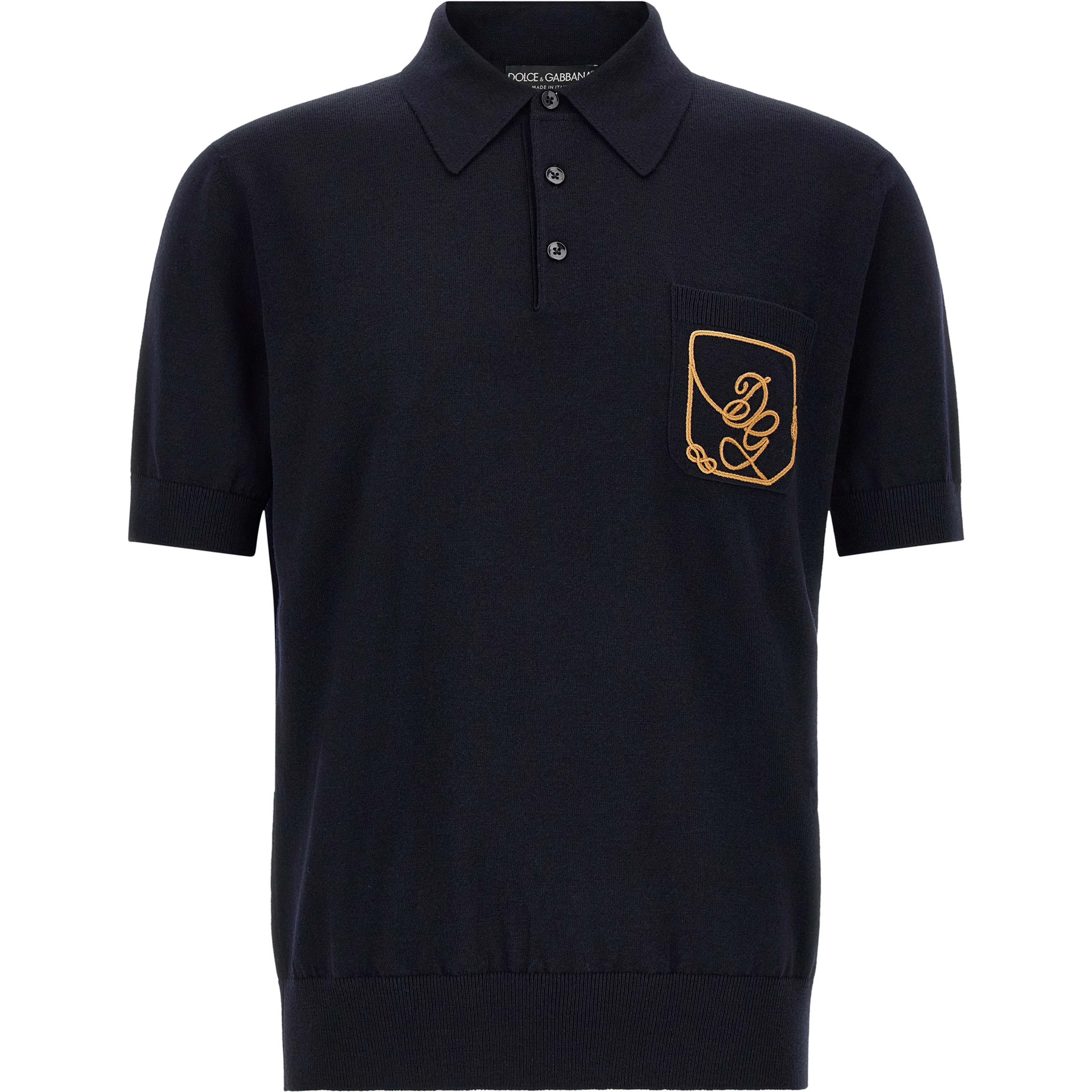 Blue Virgin Wool Polo Shirt