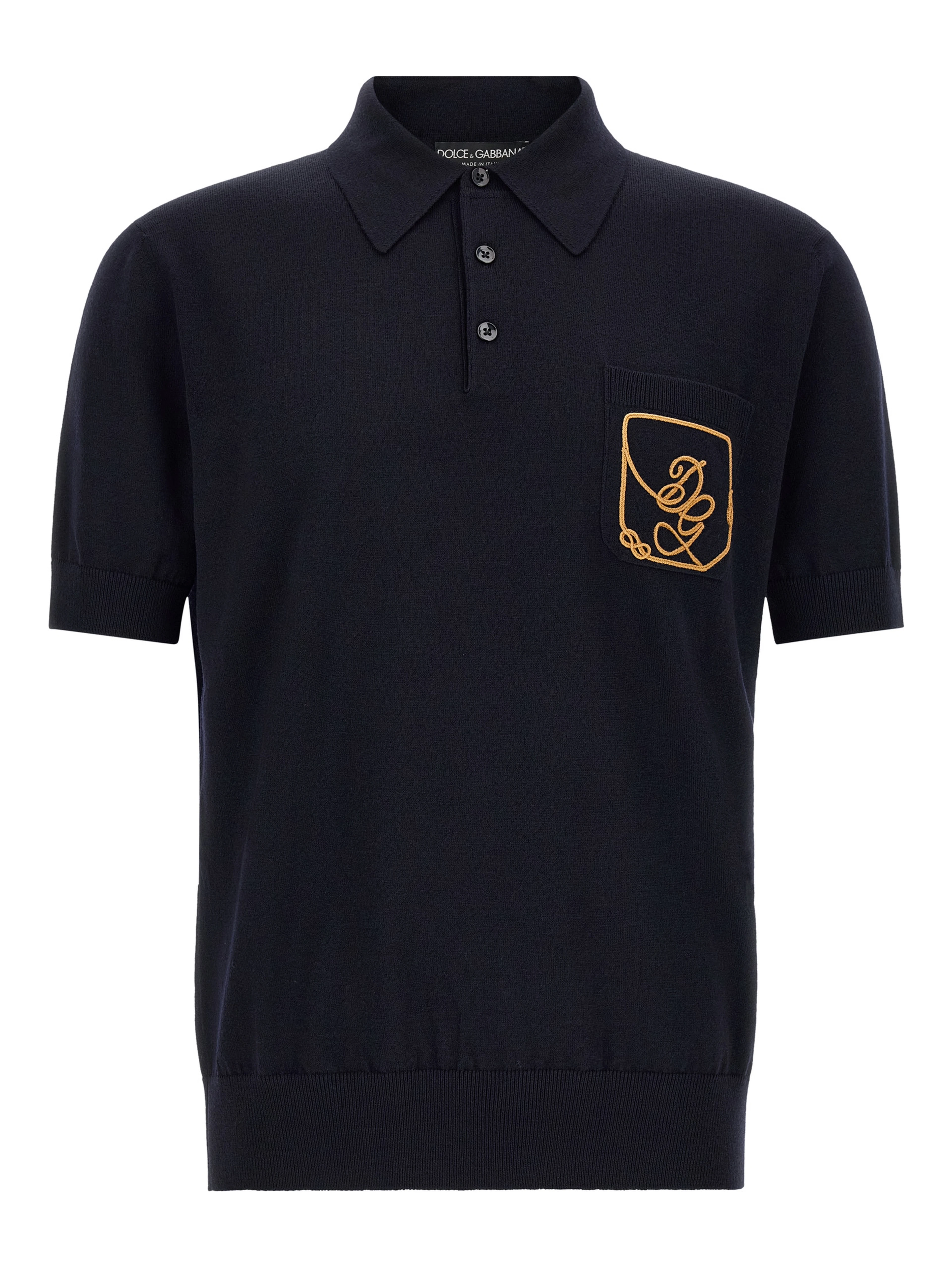 Blue Virgin Wool Polo Shirt