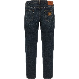 Blue Cotton Skinny Jeans