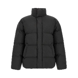 Black Polyester Full-Length Jacket
