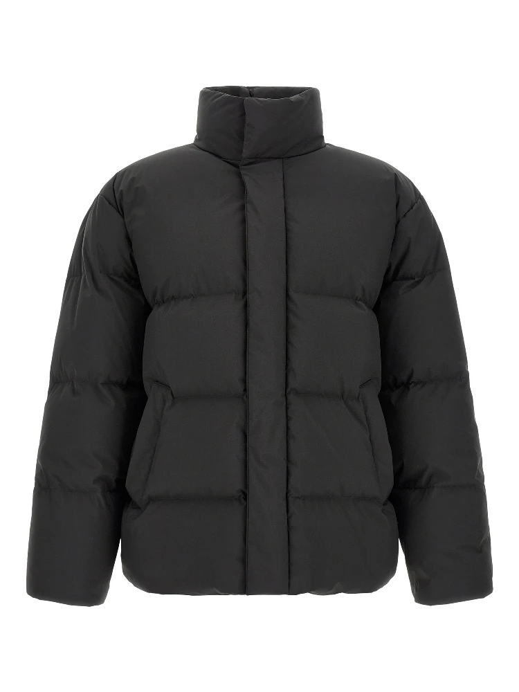 Black Polyester Full-Length Jacket