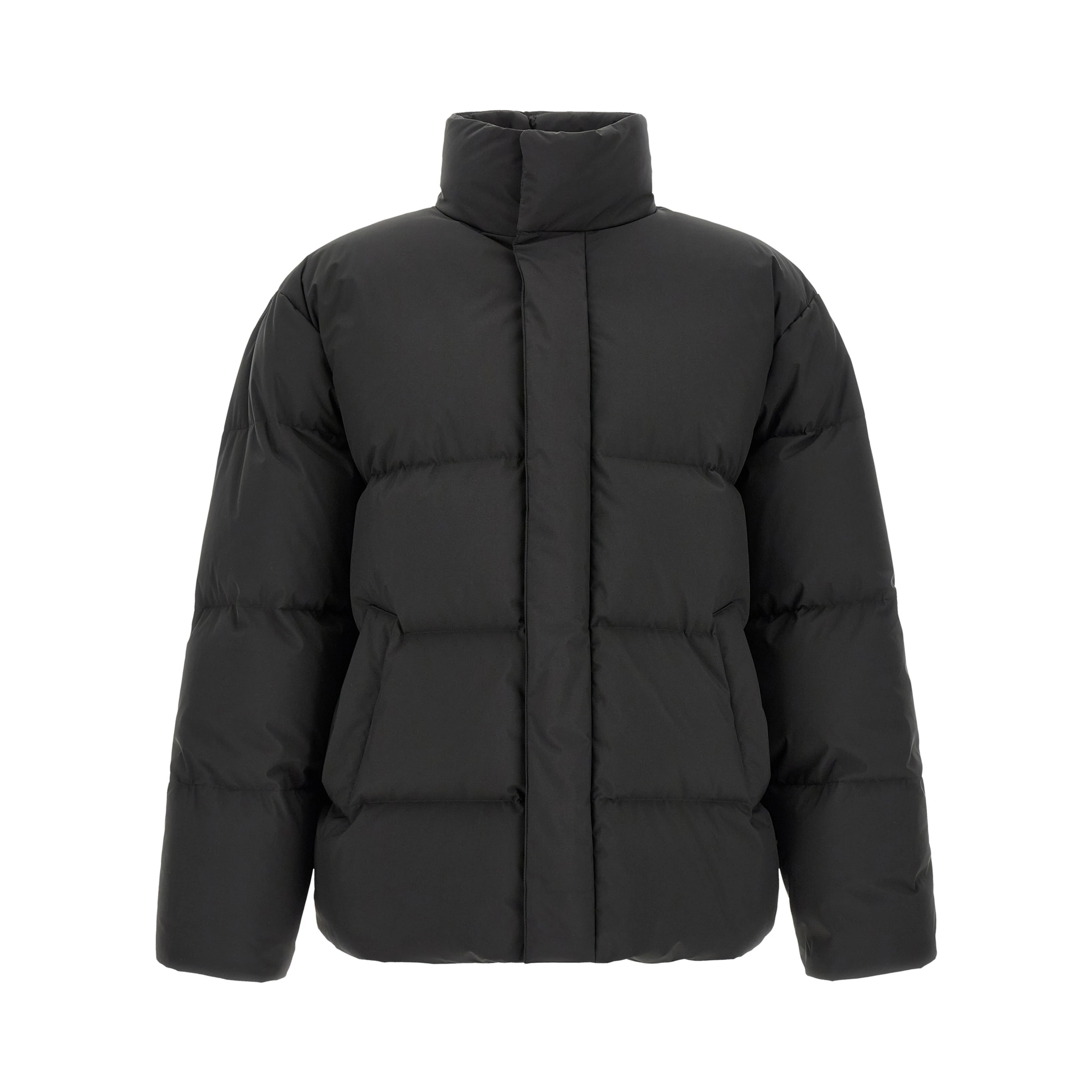 Black Polyester Full-Length Jacket