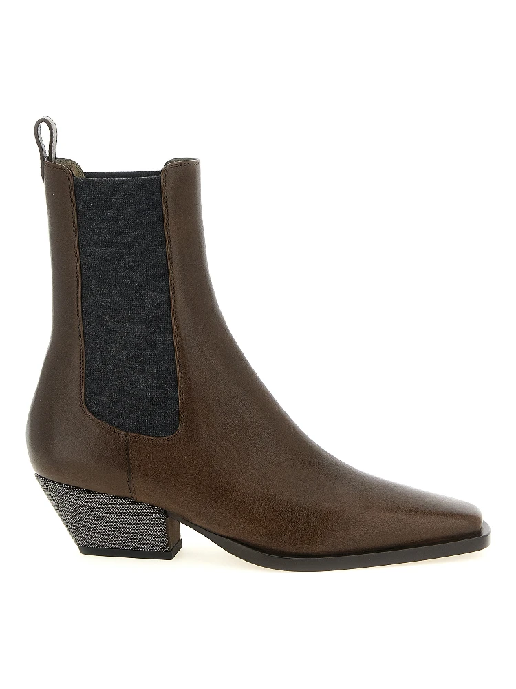 Brown Cowhide Chelsea Boots