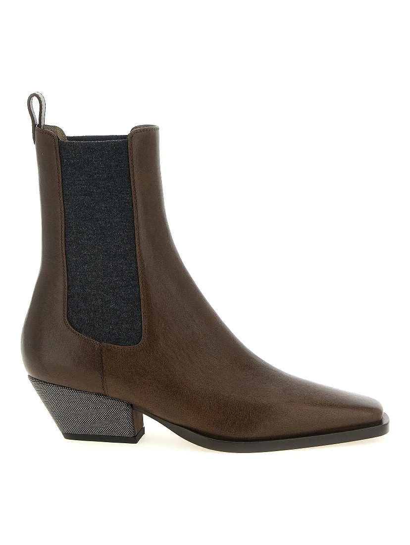 Brown Cowhide Chelsea Boots