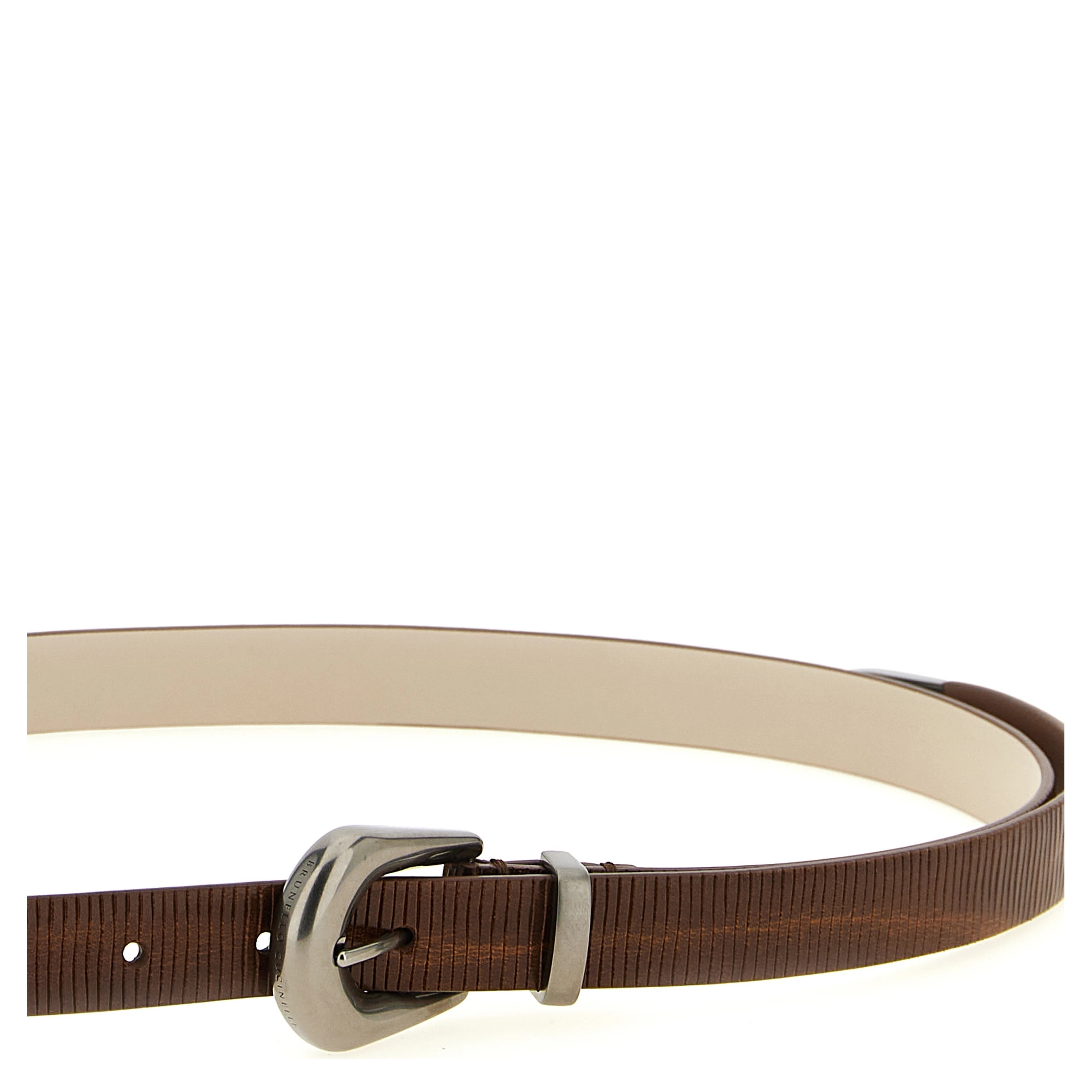 Brown Calfskin Thin Belt
