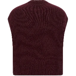 Bordeaux Cashmere Sleeveless Jacket