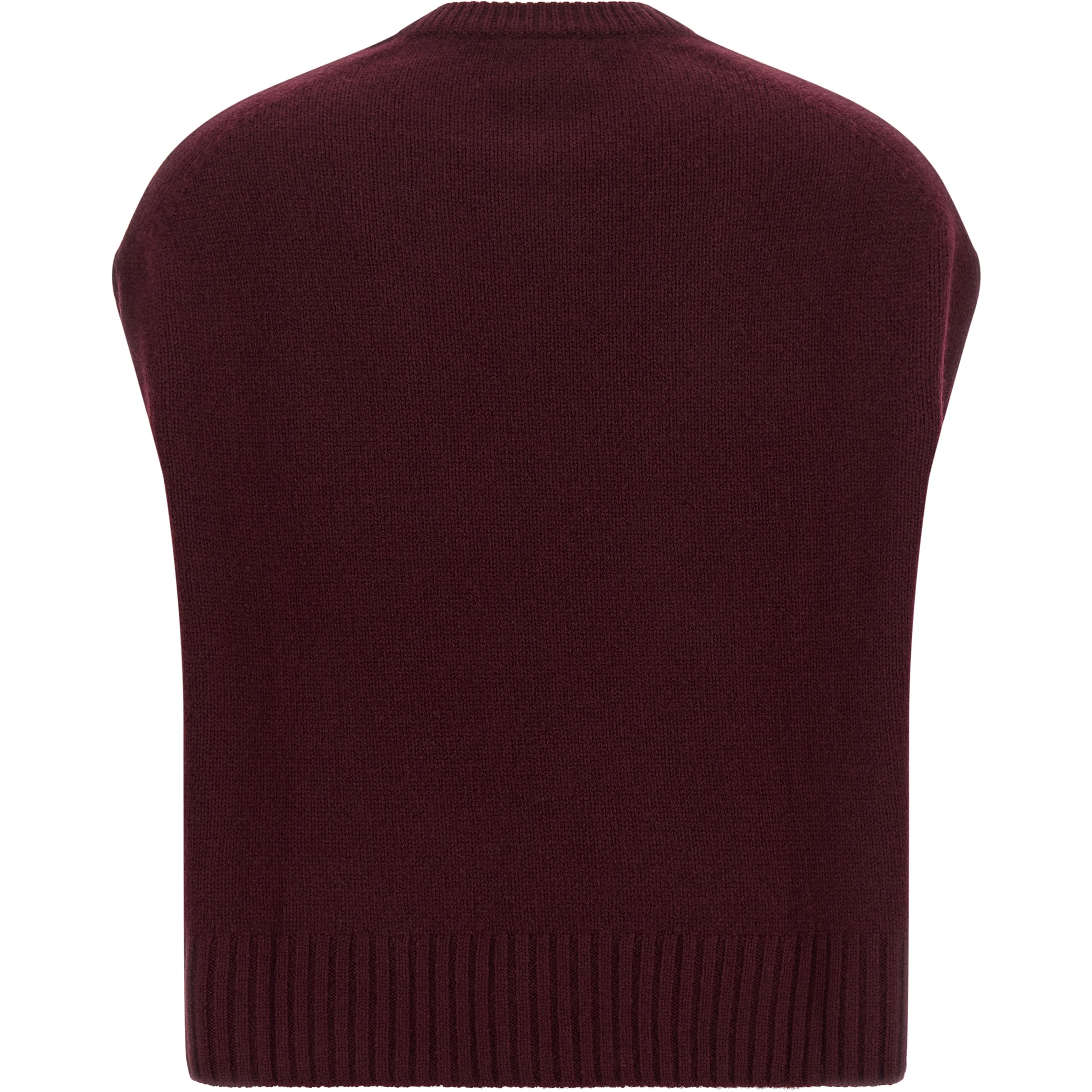 Bordeaux Cashmere Sleeveless Jacket