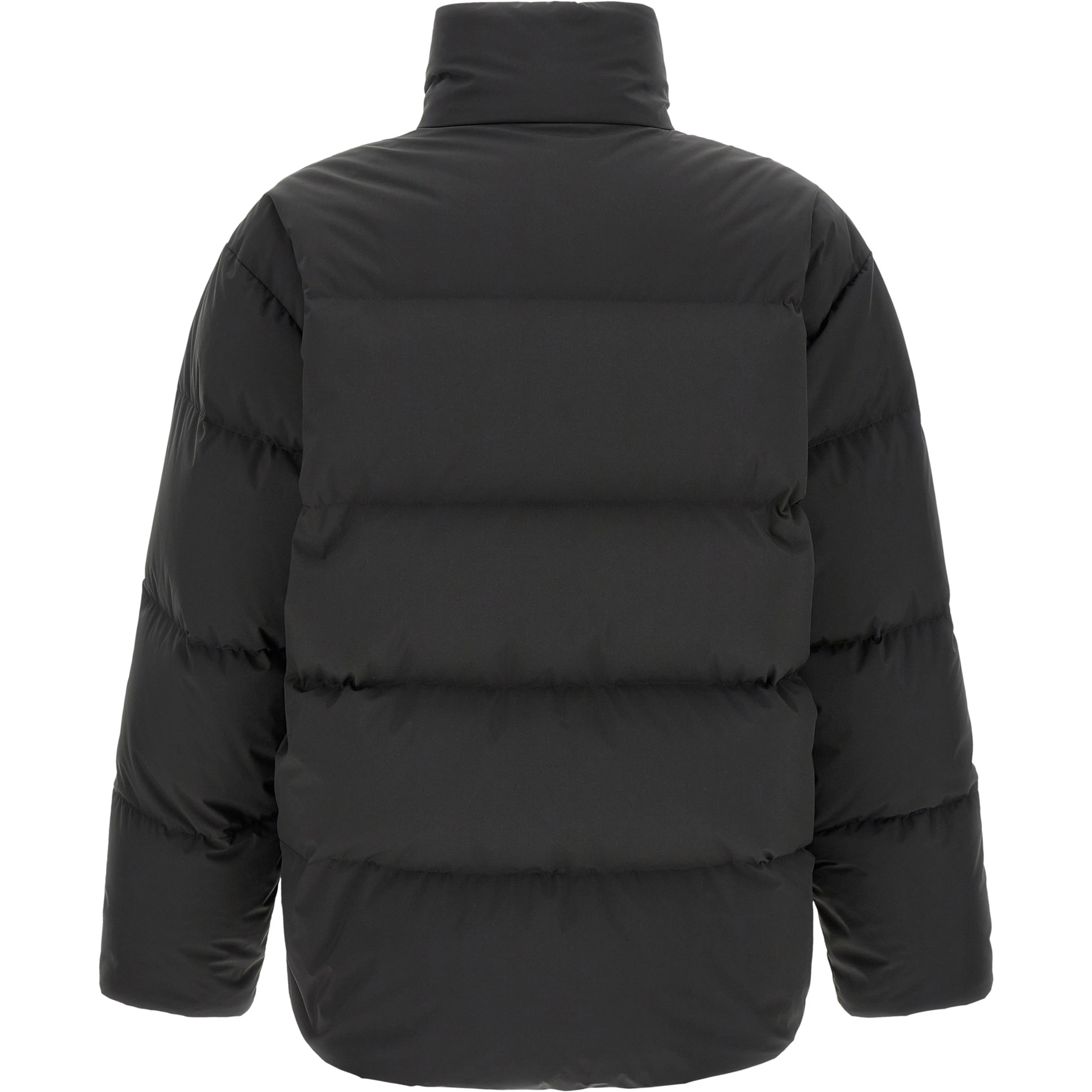 Black Polyester Full-Length Jacket