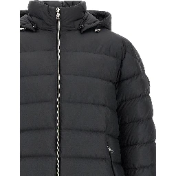 Black Polyester Full-Length Jacket