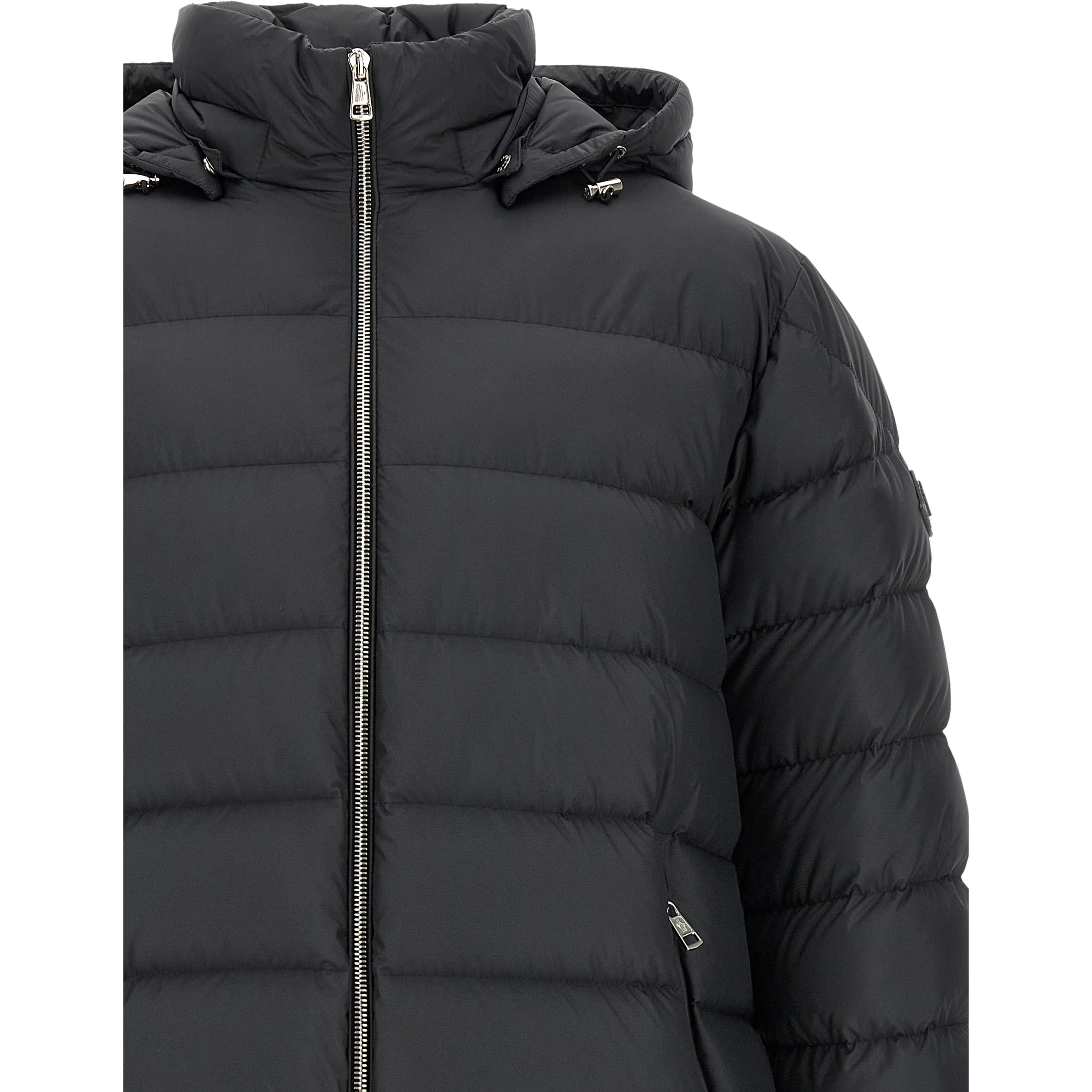 Black Polyester Full-Length Jacket