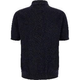Blue Virgin Wool Polo Shirt
