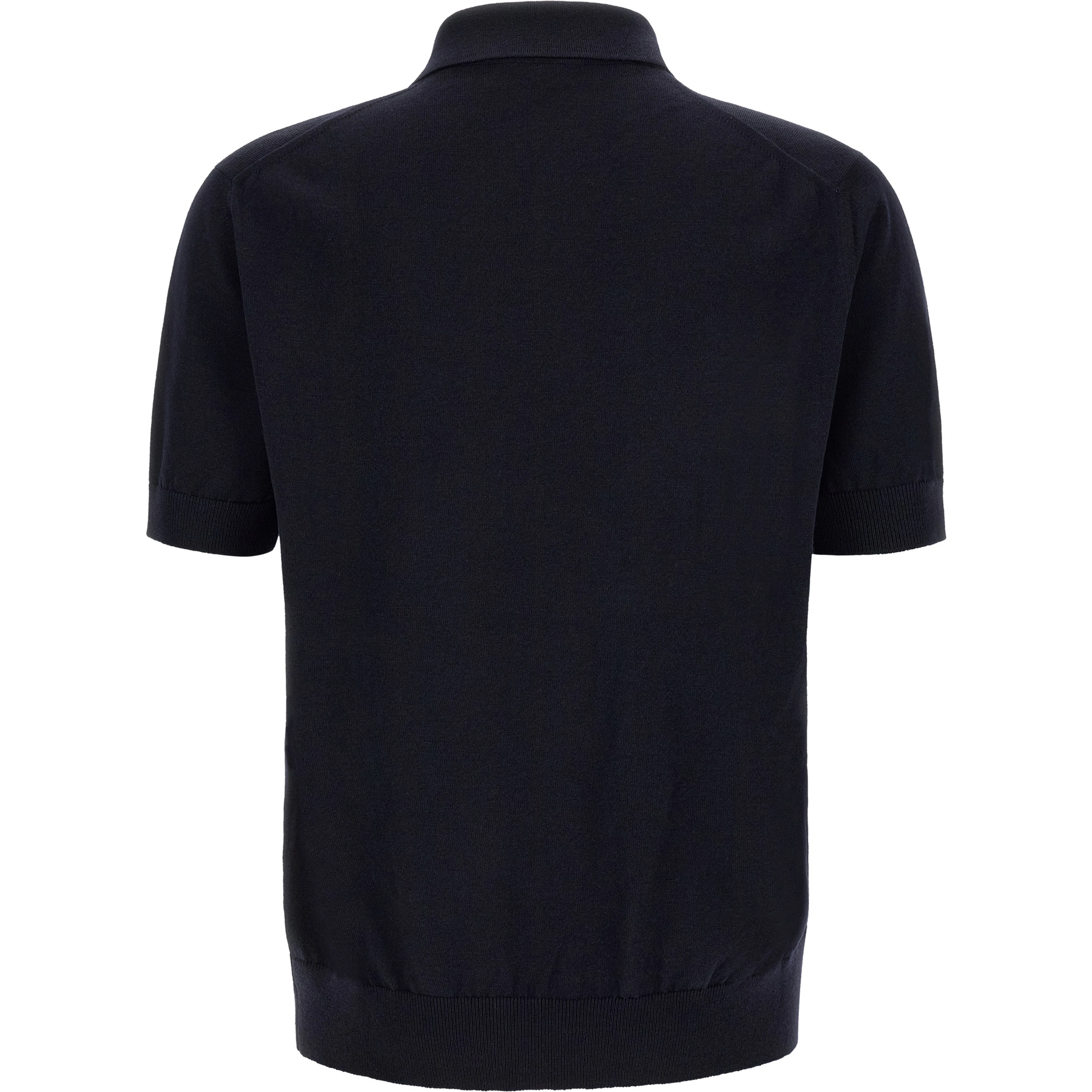 Blue Virgin Wool Polo Shirt