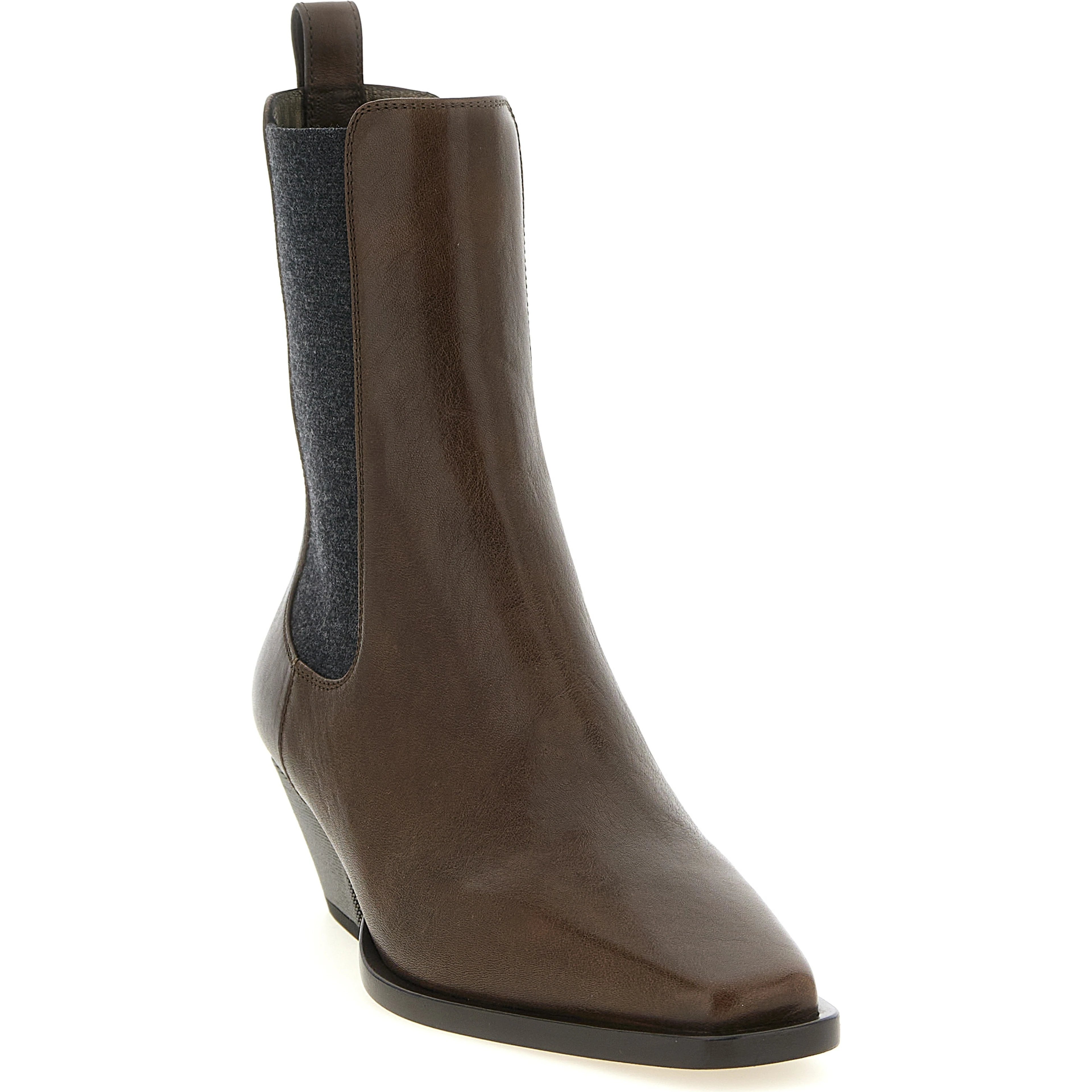 Brown Cowhide Chelsea Boots