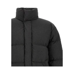 Black Polyester Full-Length Jacket