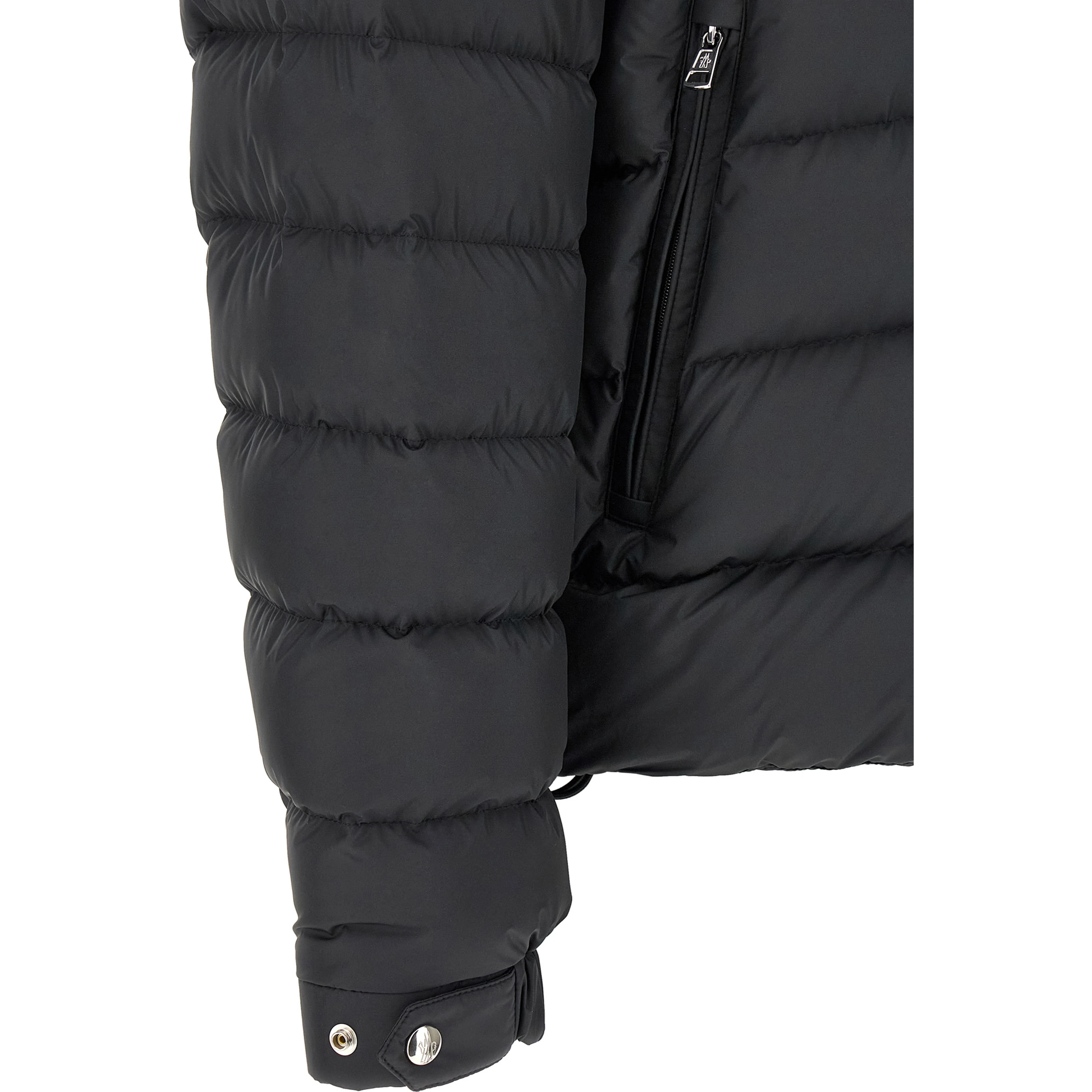 Black Polyester Full-Length Jacket