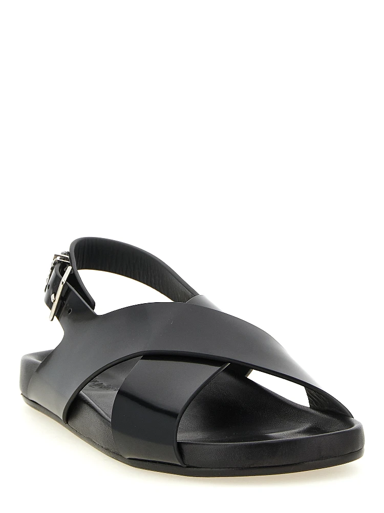 Black Calfskin Flat Sandals alternative