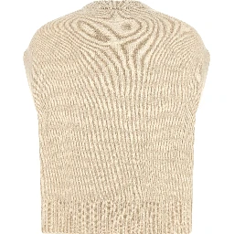 Beige Cashmere Sleeveless Jacket