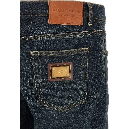 Blue Cotton Skinny Jeans