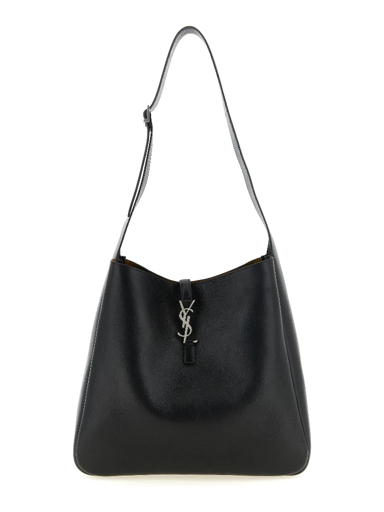 Black Calfskin Shoulder Bag