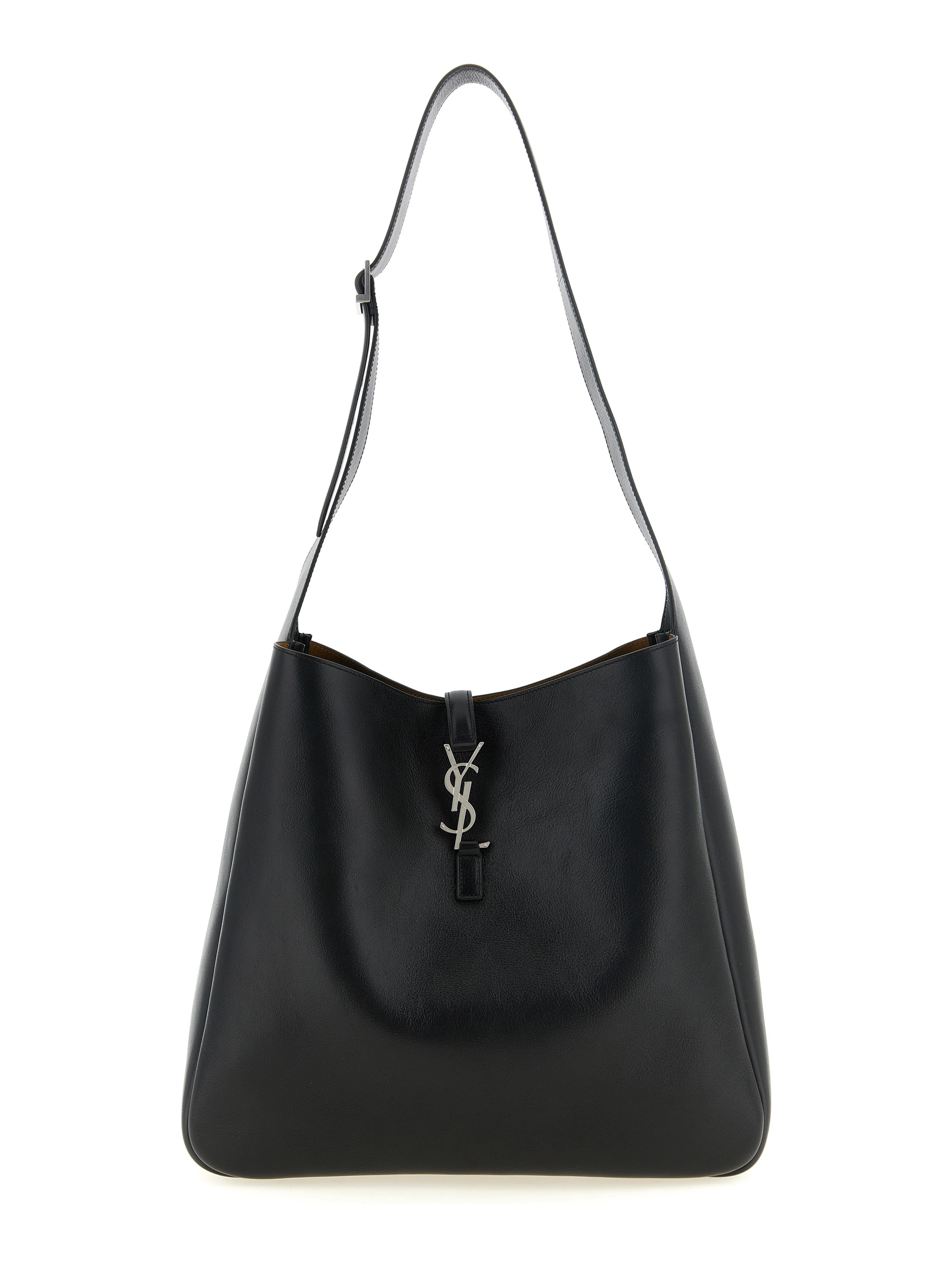 Black Calfskin Shoulder Bag