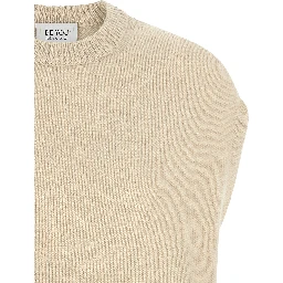 Beige Cashmere Sleeveless Jacket