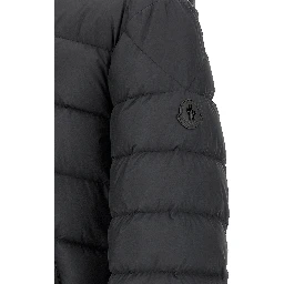 Black Polyester Full-Length Jacket