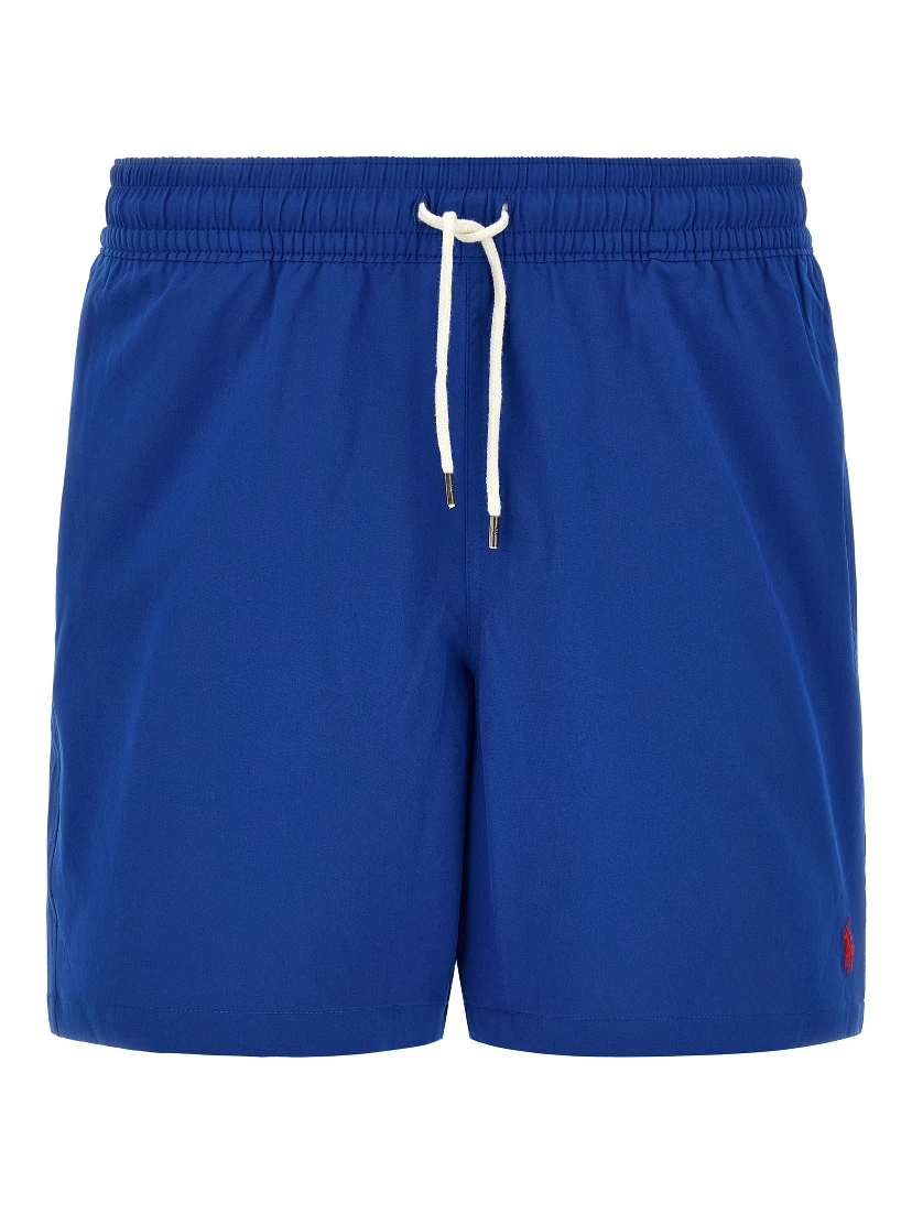 Blue Polyester Swim Shorts