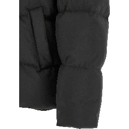 Black Polyester Full-Length Jacket